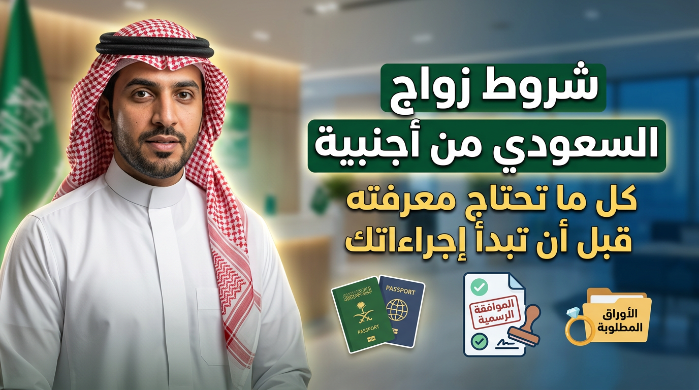انفوجرافيك يوضح شروط زواج المواطن السعودي من أجنبية 2026.