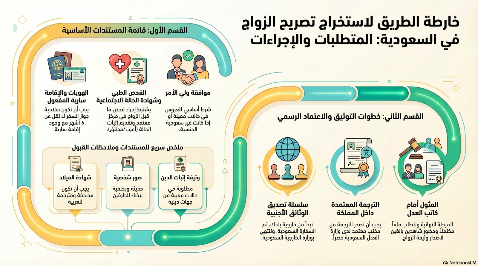 قائمة الأوراق المطلوبة لاستخراج تصريح الزواج في السعودية وكيفية تصديقها.