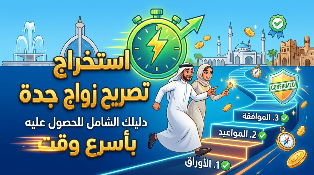 خطوات استخراج تصريح زواج جدة والمستندات المطلوبة.