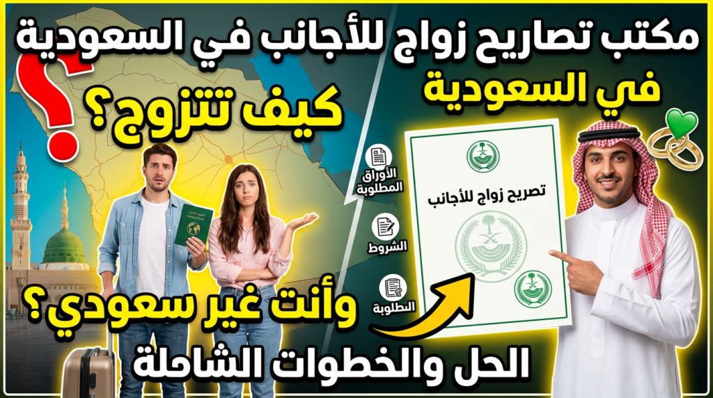 إجراءات توثيق عقد الزواج للأجانب والمقيمين داخل المملكة العربية السعودية.